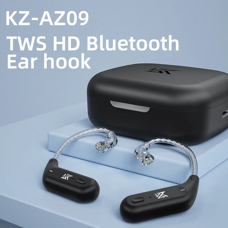 AZ09 HD Bluetooth 5.2 Ear Hook Headset Cable HIFI Wireless Upgrade Cable with Charging Case ,NEW Bluetooth 5.4