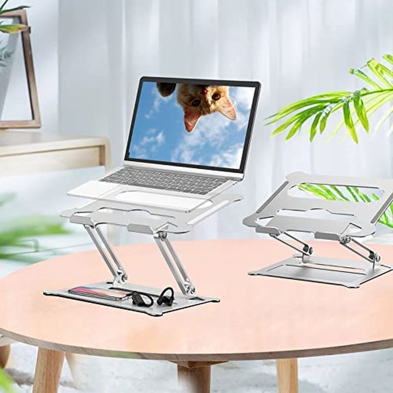 Adjustable Laptop Stand, Aluminum Laptop Computer Stand Rriser&Multi-Angle Stand with Heat-Vent to Elevate Laptop Holder Compatible for Mac,Notebook,Macbook Pro/Air,Lenovo,Dell More10-17 Laptop