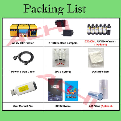 US STOCK A3 UV DTF Printing Laminating 2 in 1 A3 Varnish Printer Sticker Waterproof Dustproof Embossed for Wood Glass Phone Case