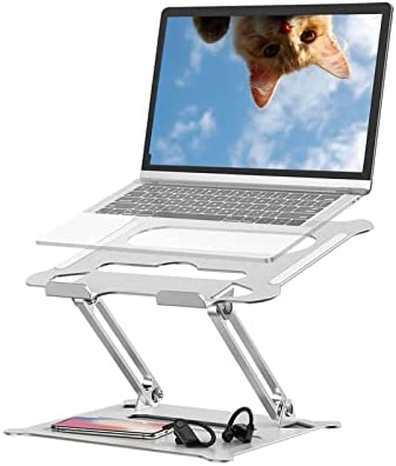 Adjustable Laptop Stand, Aluminum Laptop Computer Stand Rriser&Multi-Angle Stand with Heat-Vent to Elevate Laptop Holder Compatible for Mac,Notebook,Macbook Pro/Air,Lenovo,Dell More10-17 Laptop