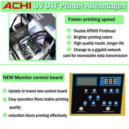 US STOCK A3 UV DTF Printing Laminating 2 in 1 A3 Varnish Printer Sticker Waterproof Dustproof Embossed for Wood Glass Phone Case