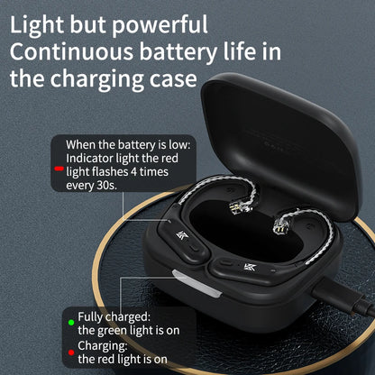 AZ09 HD Bluetooth 5.2 Ear Hook Headset Cable HIFI Wireless Upgrade Cable with Charging Case ,NEW Bluetooth 5.4